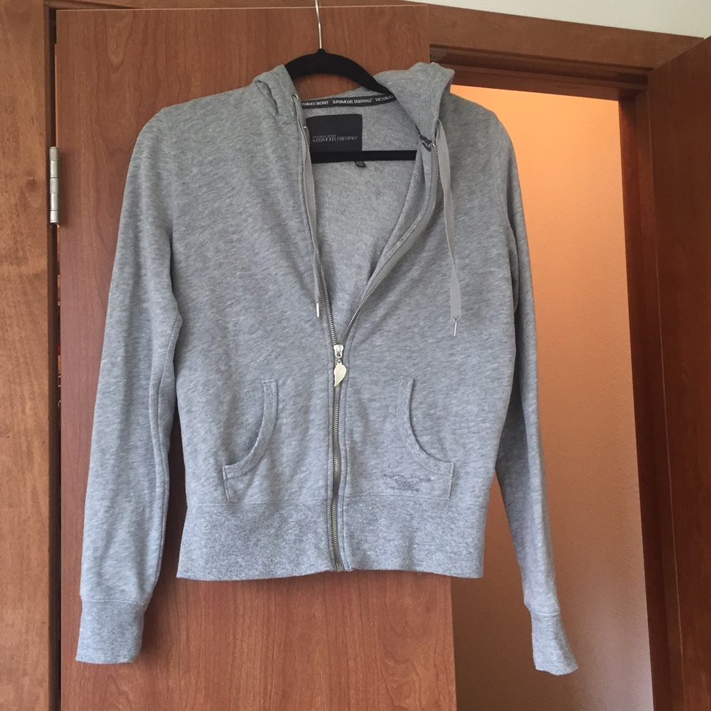 - VS gray zip up hoodie size small